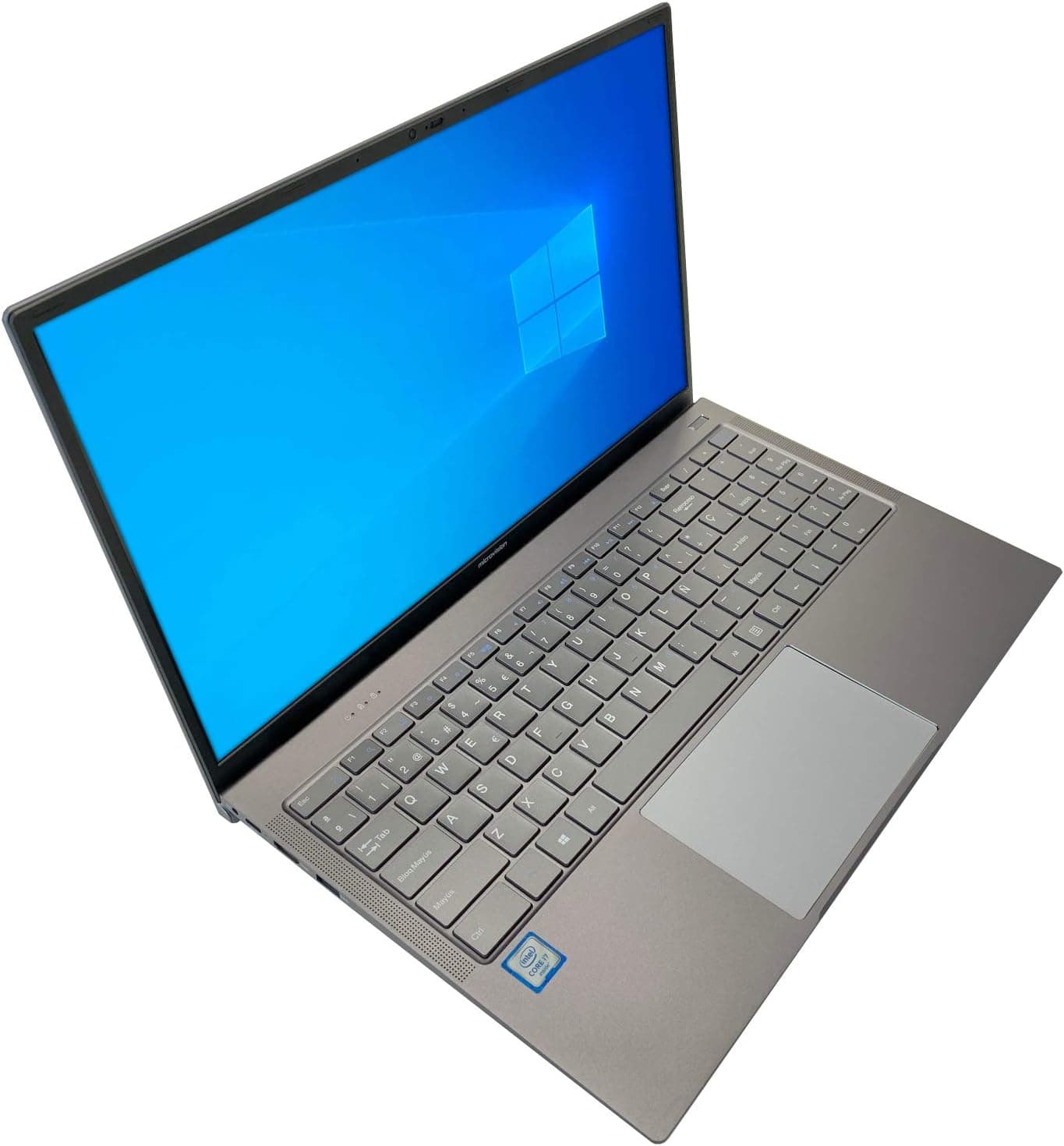 MicroVision N1507P7 Computador portátil FullHD de 15,6" (Intel Core i7-7567U, 8 GB RAM, 256 GB SSD, Intel graphics, Windows 10), cinzento, teclado QWERTY espanhol