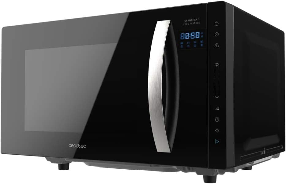 Cecotec Microondas sem prato GrandHeat 2300 Flatbed Touch Black. Capacidade 23 litros, potência 800 W, 8 funções pré-configuradas, temporizador até 95 min 
