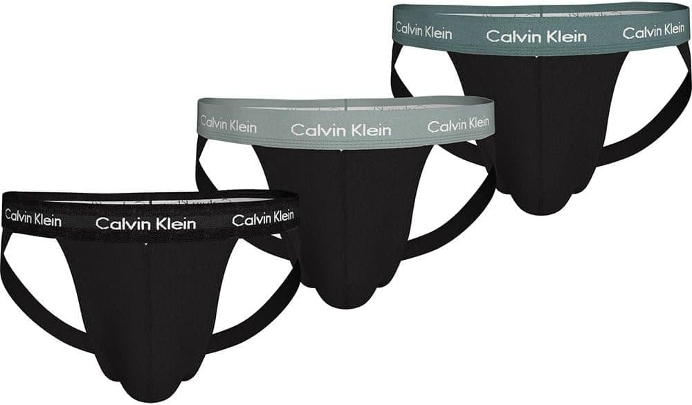 Calvin Klein Pacote de 3 Jockstraps de algodão elástico para homem
