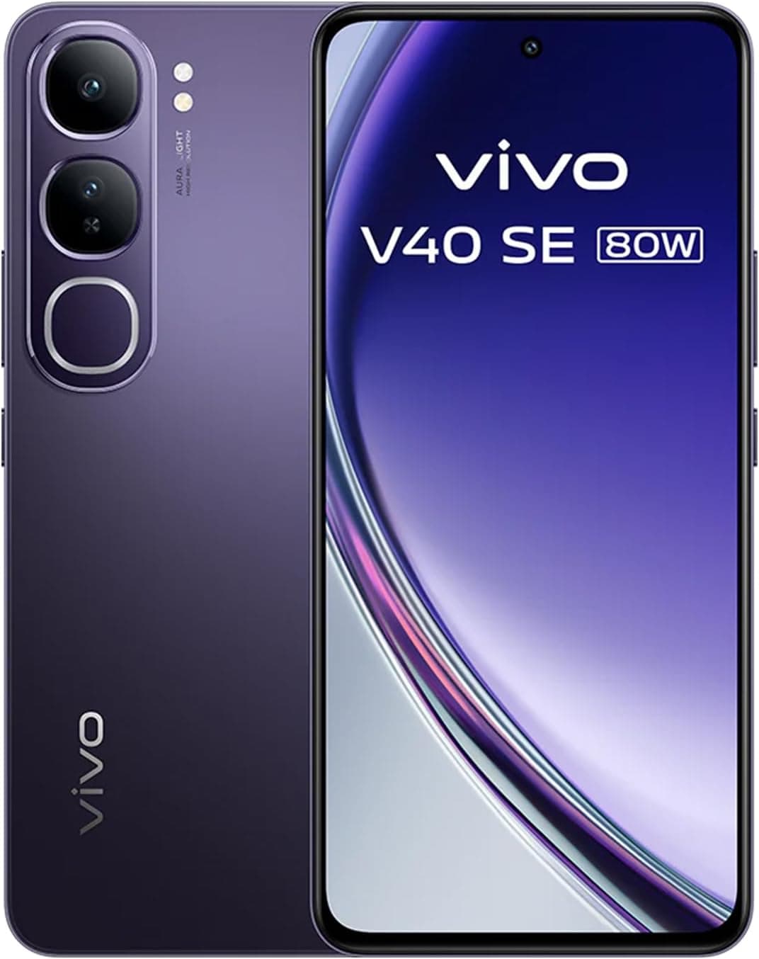 VIVO V40 SE 5G 80W Smartphone, telemóvel 8 GB + 256 GB - ecrã AMOLED 6,67" 120 Hz, câmara 50 MP, bateria 5000 mAh, Android 14, preto (sem carregador)