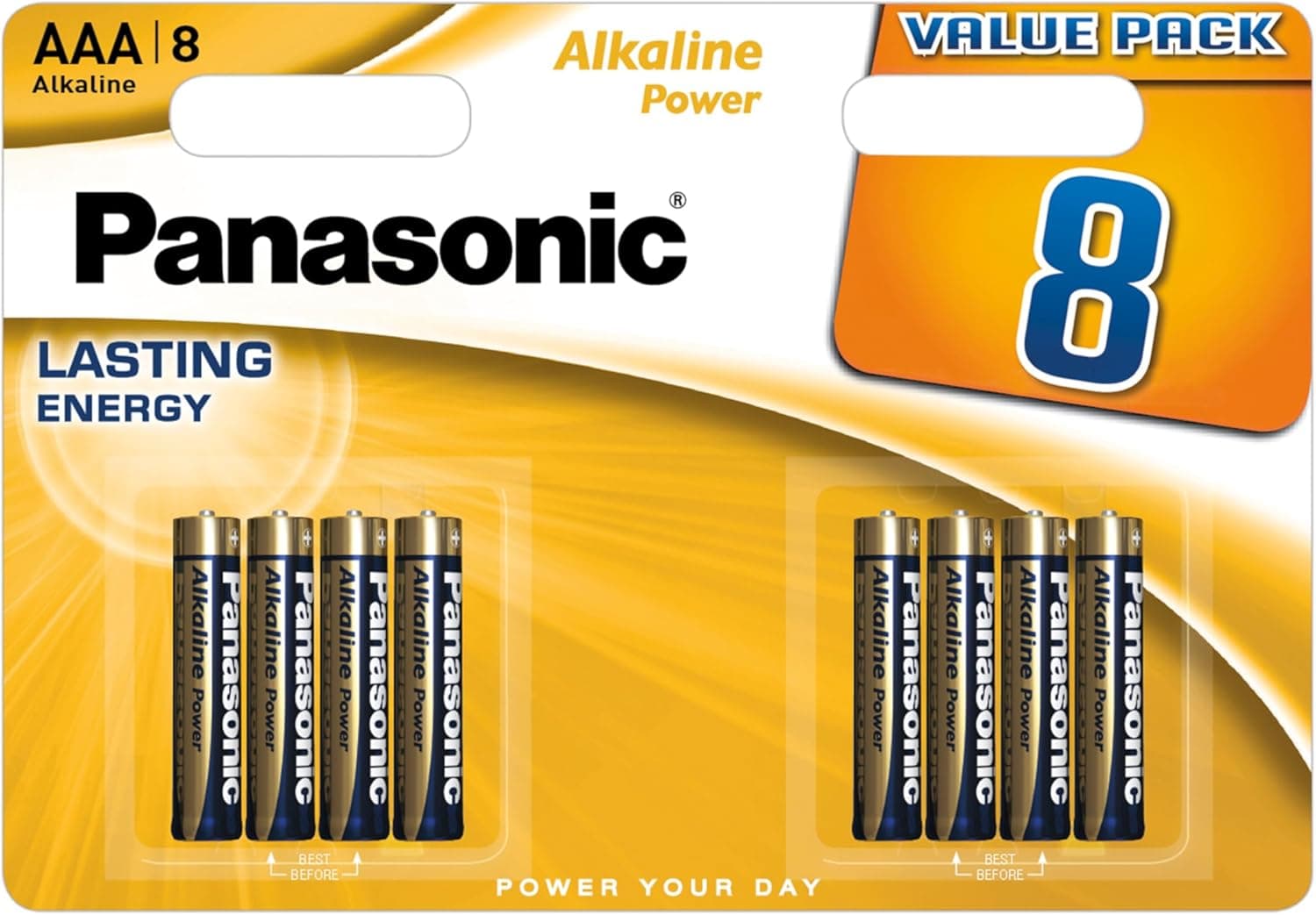 PANASONIC Bronze Pilha alcalina AAA LR03, 8 pilhas