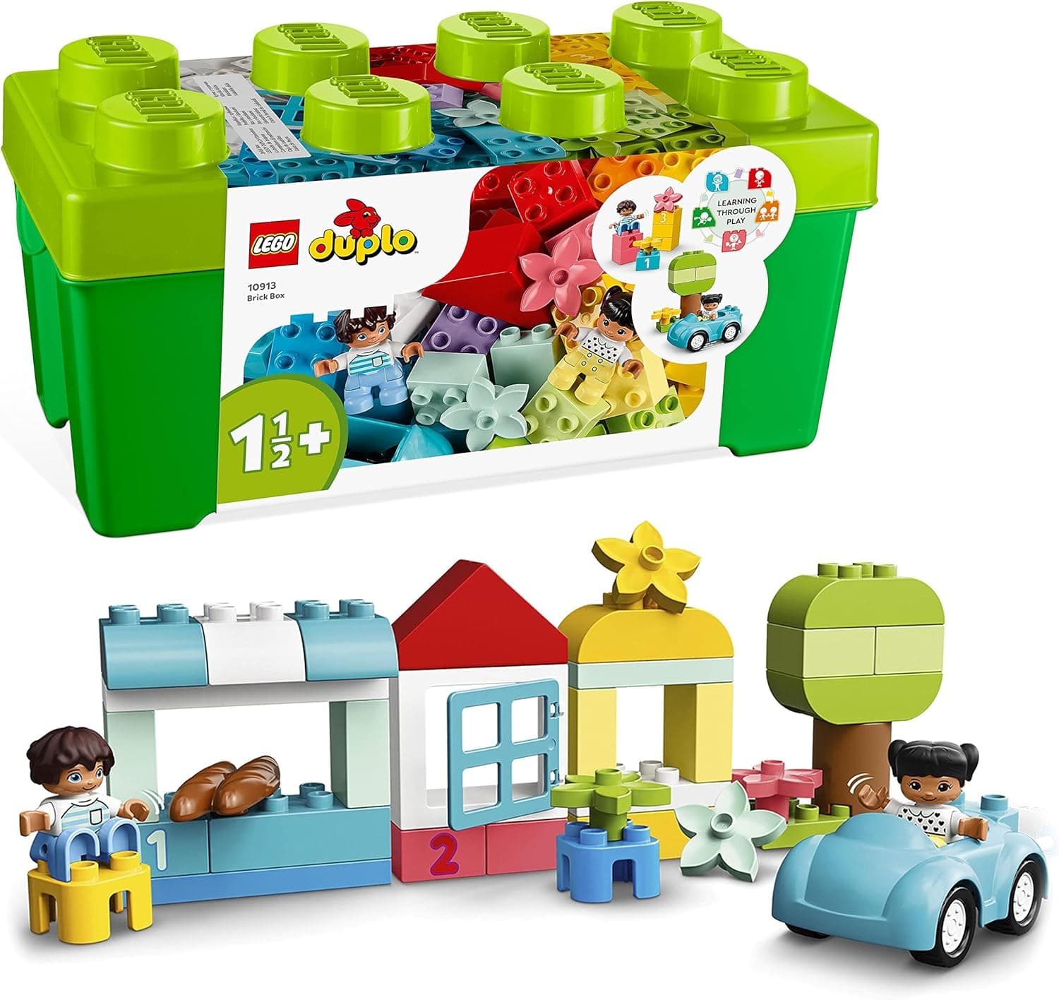 LEGO DUPLO Classic (10913) Caixa de peças, brinquedo de construção educativo, inclui blocos de construção de cores e caixa de armazenamento, cor/modelo sortido