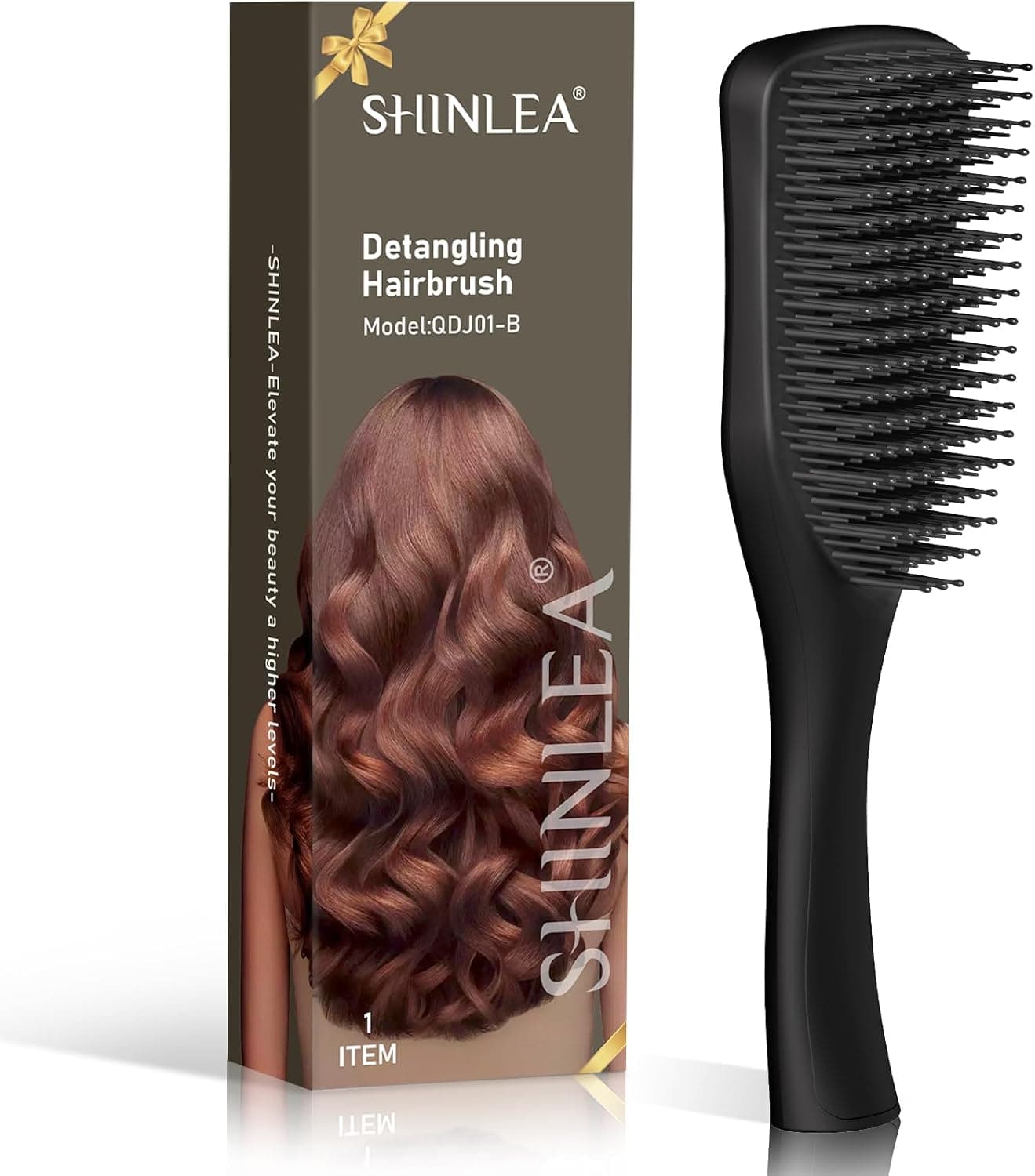 SHINLEA Escova de cabelo antipuxões, escova desembaraçadora para cabelo húmido e seco, reduz a rutura, elimina nós, desliza através dos emaranhados todos os tipos de cabelo