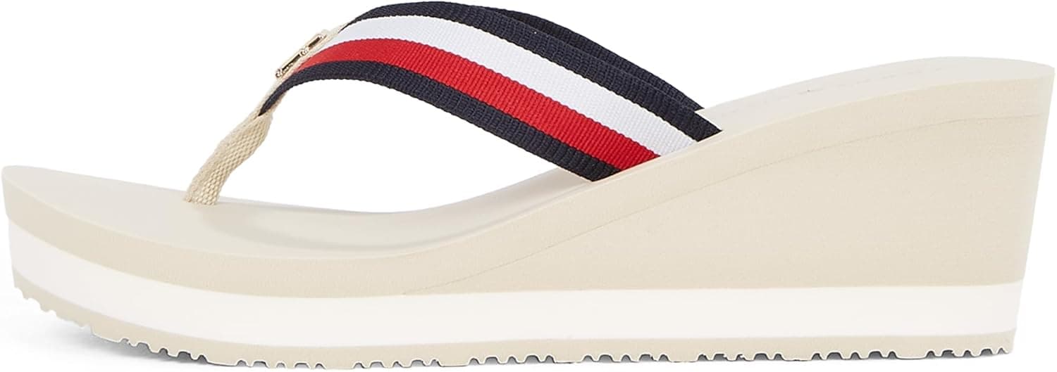 Tommy Hilfiger TH Corporate Wedge Beach Sandal Fw0fw08520, Chinelos para mulher