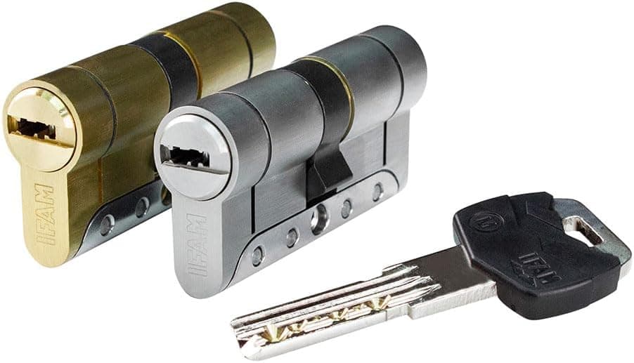 IFAM Cilindro para portas série Platinum M, 35 x 35 mm, Leva de 15 mm, lâmpada de 5 chaves, sistema anti-bumping, dupla proteção anti-embaciamento e anti-embaciamento, fechadura de perfil europeu, cor