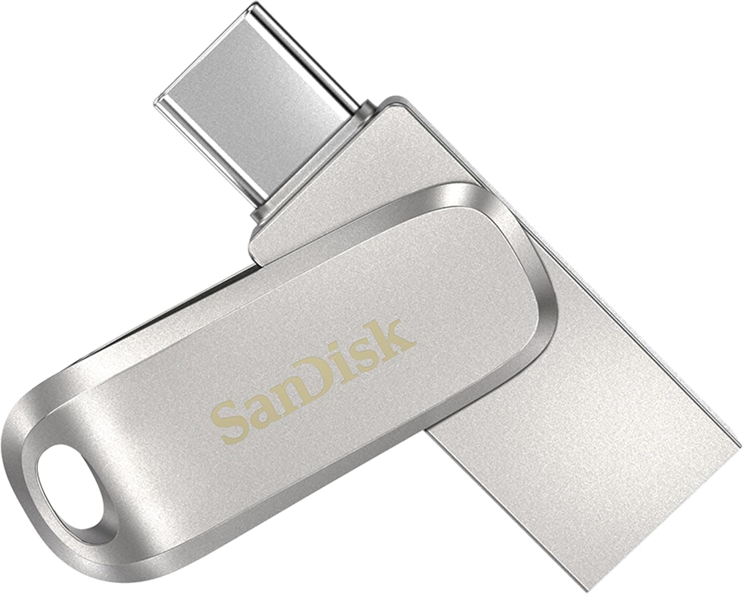 SanDisk 256 GB Ultra Dual Drive Luxe, memória flash USB tipo-C, metálica, até 400 MB/s, com conectores USB Type-C e Type-A reversíveis para smartphones, tablets, Macs e computadores, prateado