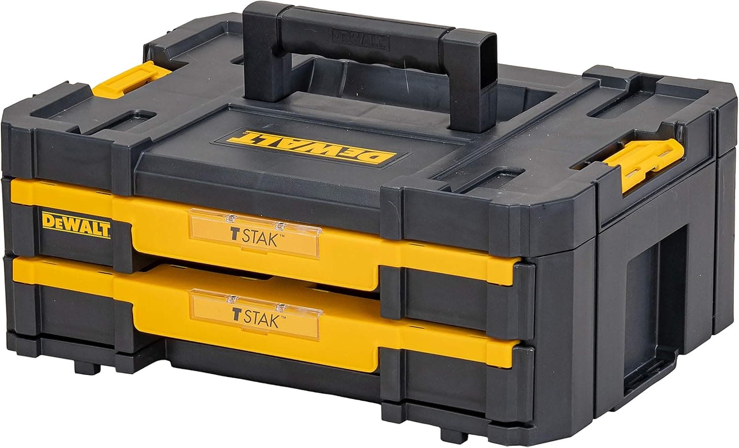 DEWALT DWST1-70706, Cómoda dupla TSTAK IV, divisórias internas removíveis, dobradiças e fechos laterais, alça bimaterial. Medidas 440 x 314 x 176 mm, máx. Capacidade de carga 7,5 kg