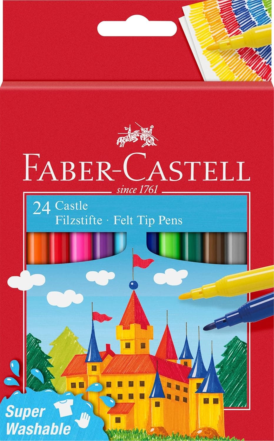 Faber-Castell 554202 - Estojo de cartão com 24 marcadores escolares