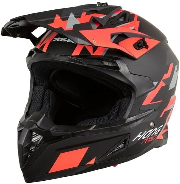 KSK Hangtown | Capacete de motocross preto e laranja néon