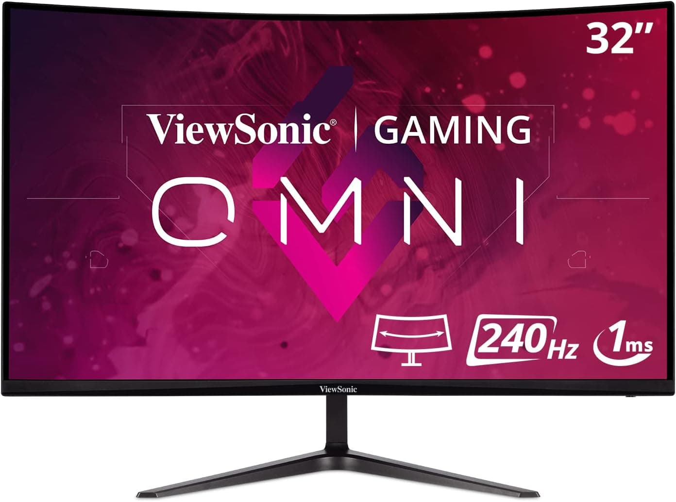 ViewSonic VX3219-PC-MHD Monitor Gaming Curvo FHD de 32", 240 Hz, 1 ms, sincronização adaptativa, dois altifalantes integrados, 2 HDMI, DisplayPort