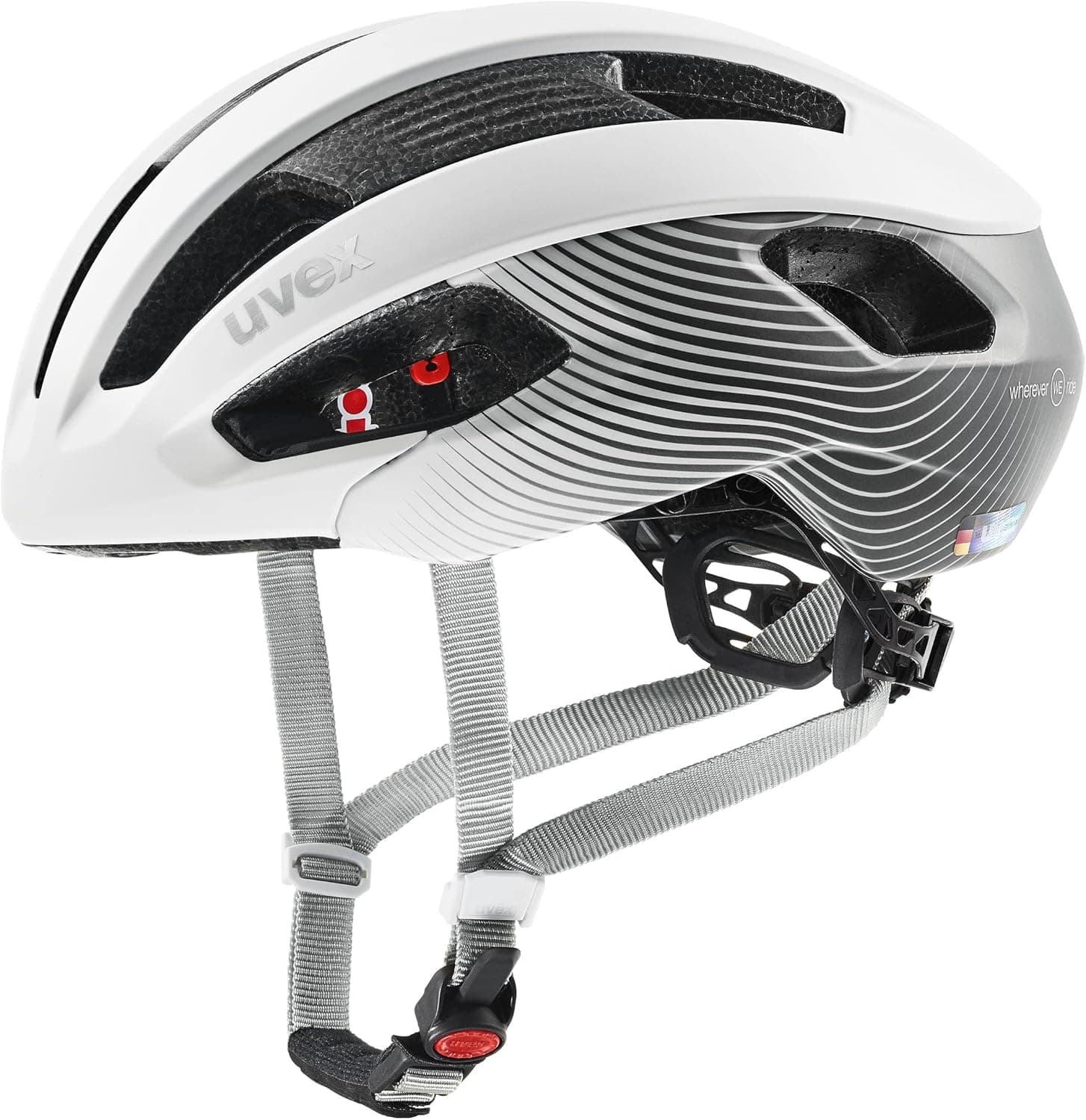 uvex rise cc Women's Edition, capacete desempenho seguro para mulher, ajuste de tamanho individualizado, ventilação otimizada, matt-branco-cinzento, 52-56 cm