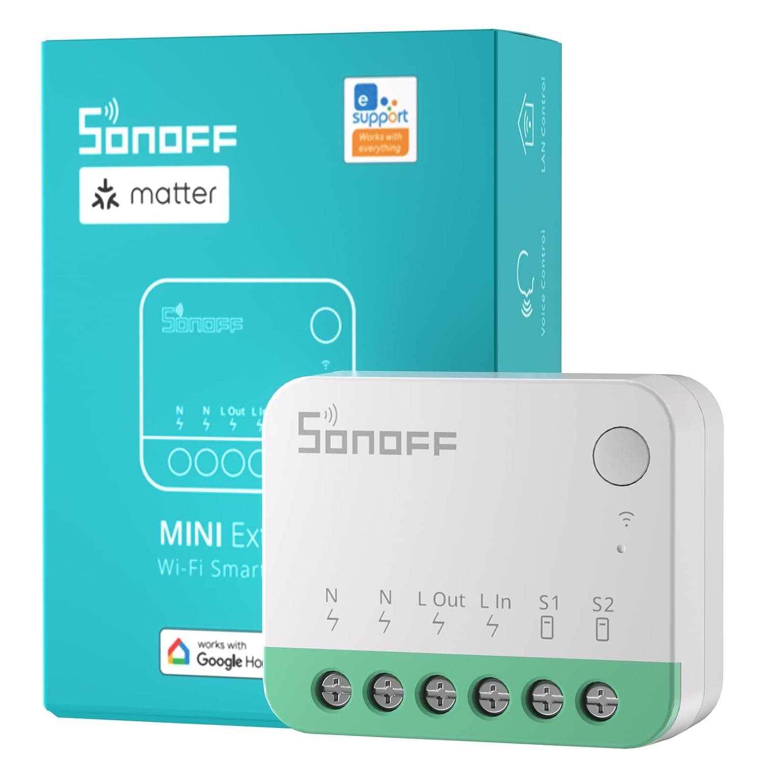 SONOFF Matter | Interruptor inteligente Wi-Fi compatível com Apple Home Alexa e Google Home