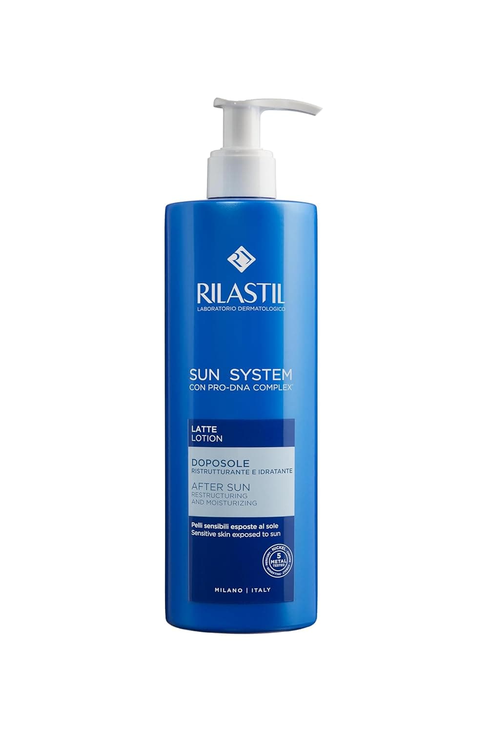 Rilastil Sun System After-Sun Leite facial e corporal refrescante líquido com textura leve, hidratante e regenerador, 400 ml