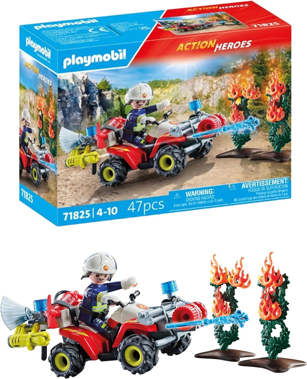 PLAYMOBIL 71825 | Quad de bombeiros com figura para crianças a partir dos 4 anos