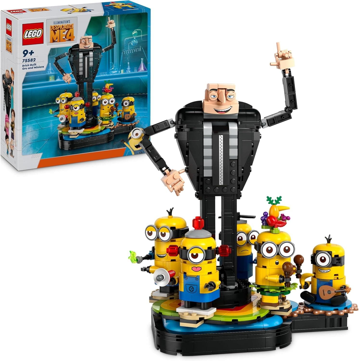 LEGO GRU 4: Meu modelo favorito de vilão e os minions, brinquedo de construção com personagens de filme e Ukelele, presente divertido de aniversário para meninos e meninas de 9 anos ou mais 75582