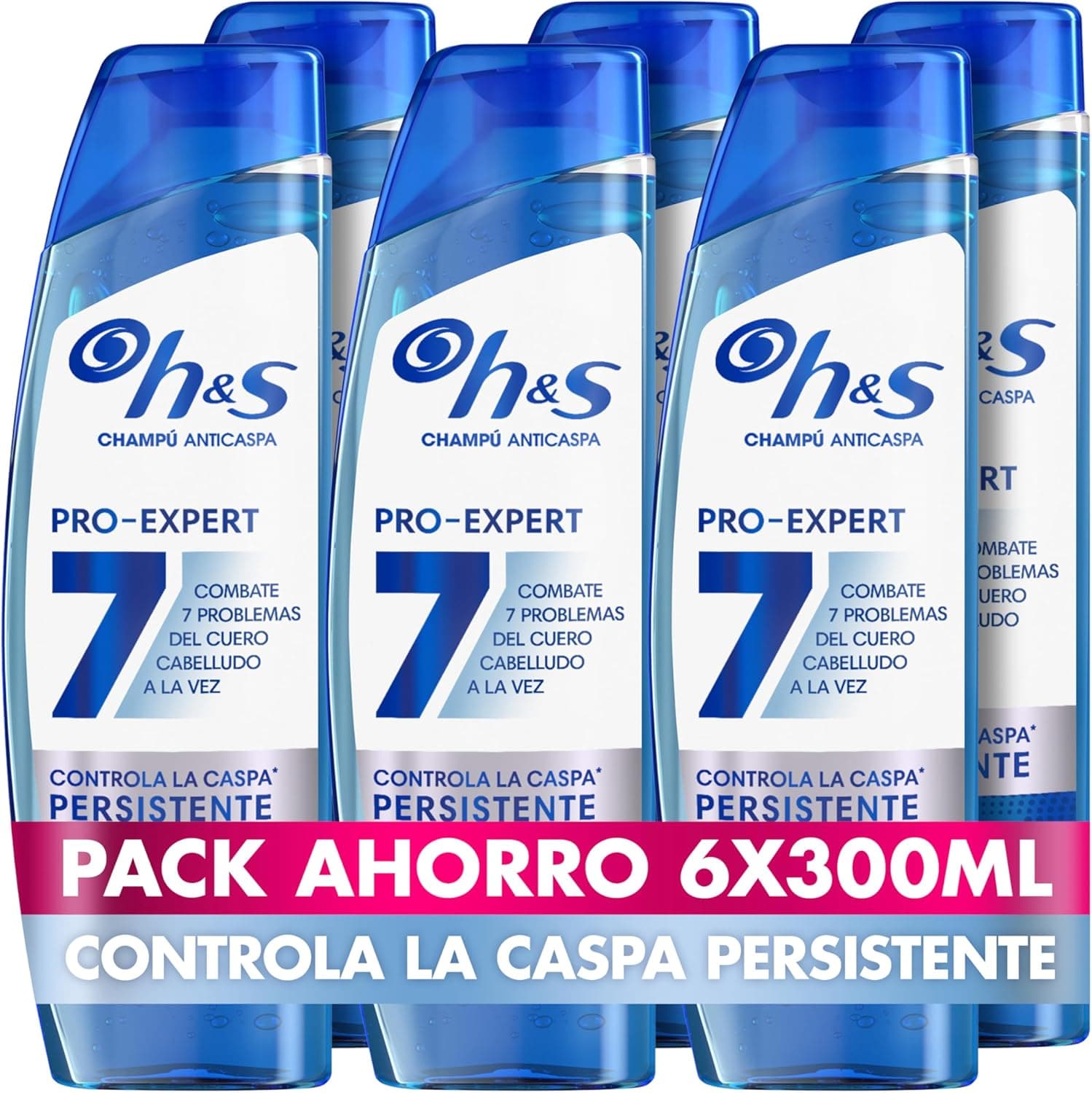 H&S Pro-Expert 7 | Champô anticaspa persistente com proteção completa do couro cabeludo, 300 ml