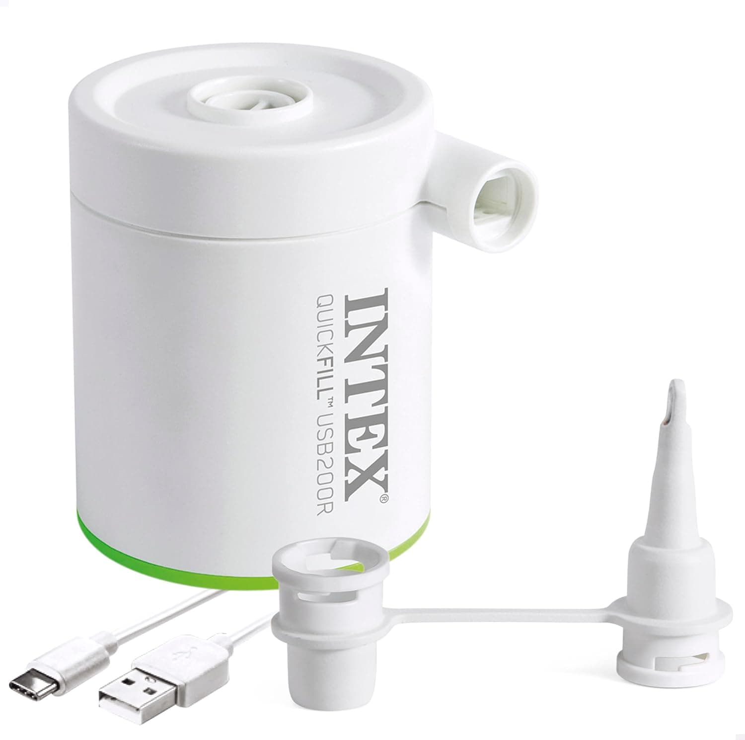 Intex, Mini Enchimento Elétrico Portátil, 200 l/min, USB Tipo A, inclui 2 boquilhas e bolsa de transporte, pequeno, compacto e leve, colchões e tapetes, bomba de ar portátil, insuflador (66637)
