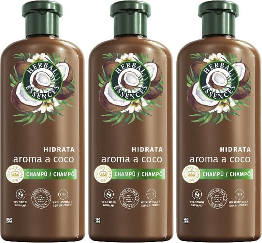 Herbal Essences Shampoo hidratante aroma coco, 350 ml, hidratação intensa para cabelo muito seco x3