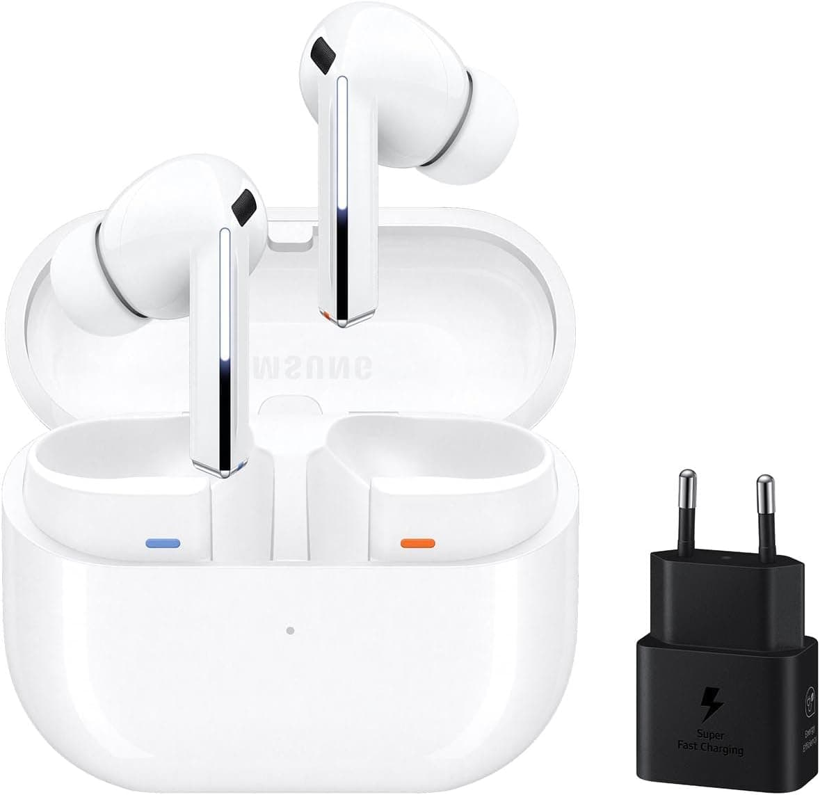 Samsung Galaxy Buds3 Pro + Charger – Wireless Headphones, Noise Cancellation, Bluetooth, Audio 361, Hi-Fi Sound, White (Spanish Version)