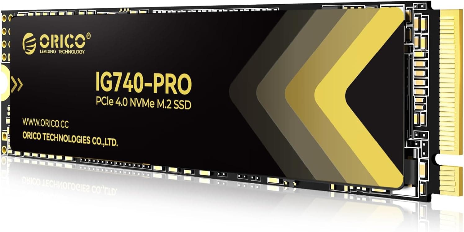 ORICO SSD 2TB M.2 NVMe Industrial, até 7450 MB/s, PCIe 4,0 M2 SSD com TLC 3D NAND e dissipador térmico inovador, para computador, PC industrial, portátil pessoal e PS5 - IG740PRO