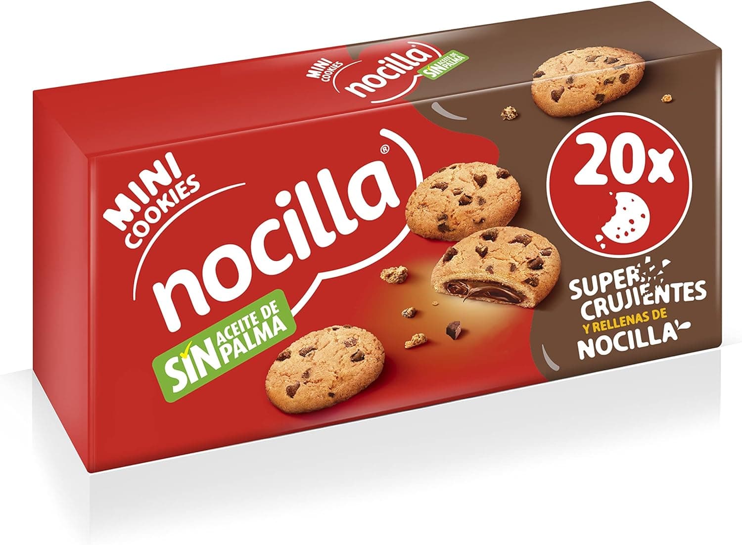 Nocilla Mini Cookies Original | Bolachas recheadas com creme de cacau sem óleo de palma 4 packs de 5 unidades 160 g