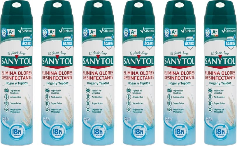 Sanytol Air Freshener | Spray desinfetante para casa e tecidos 300 ml x 6