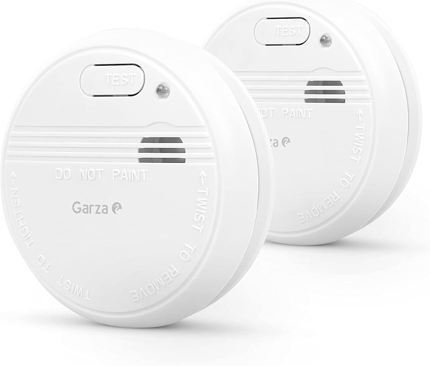 Garza | Pack de 2 detetores de fumo com sensor fotoelétrico, alarme de 85 dB e bateria incluída