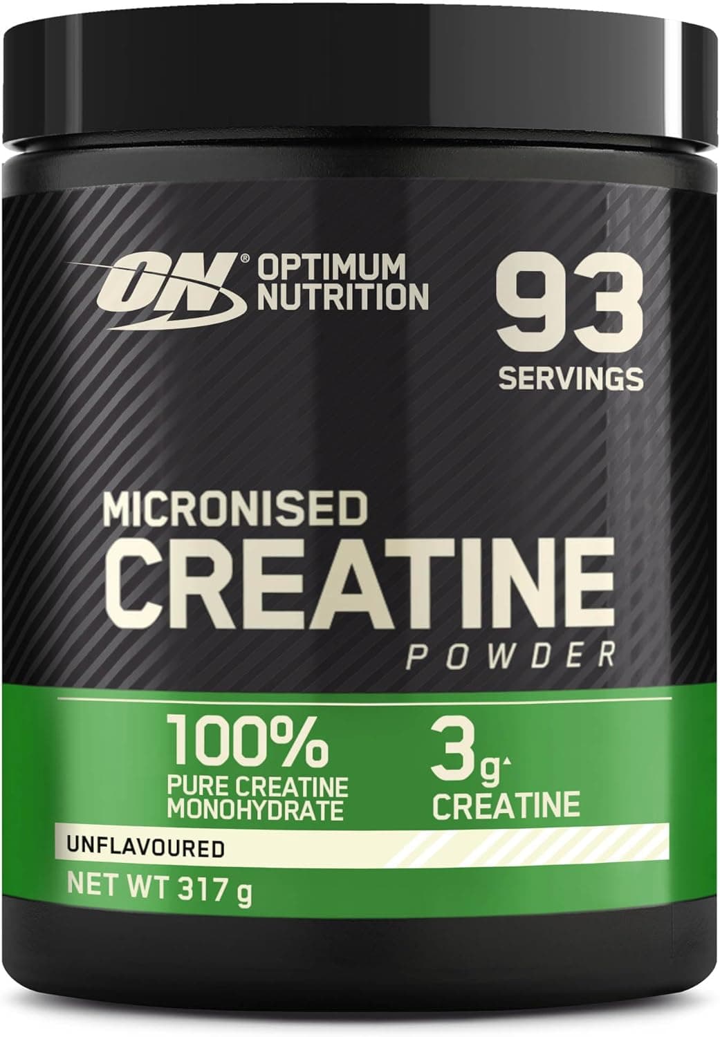 Optimum Nutrition Creatina micronizada em pó, sem sabor, 317 g, 93 serviços