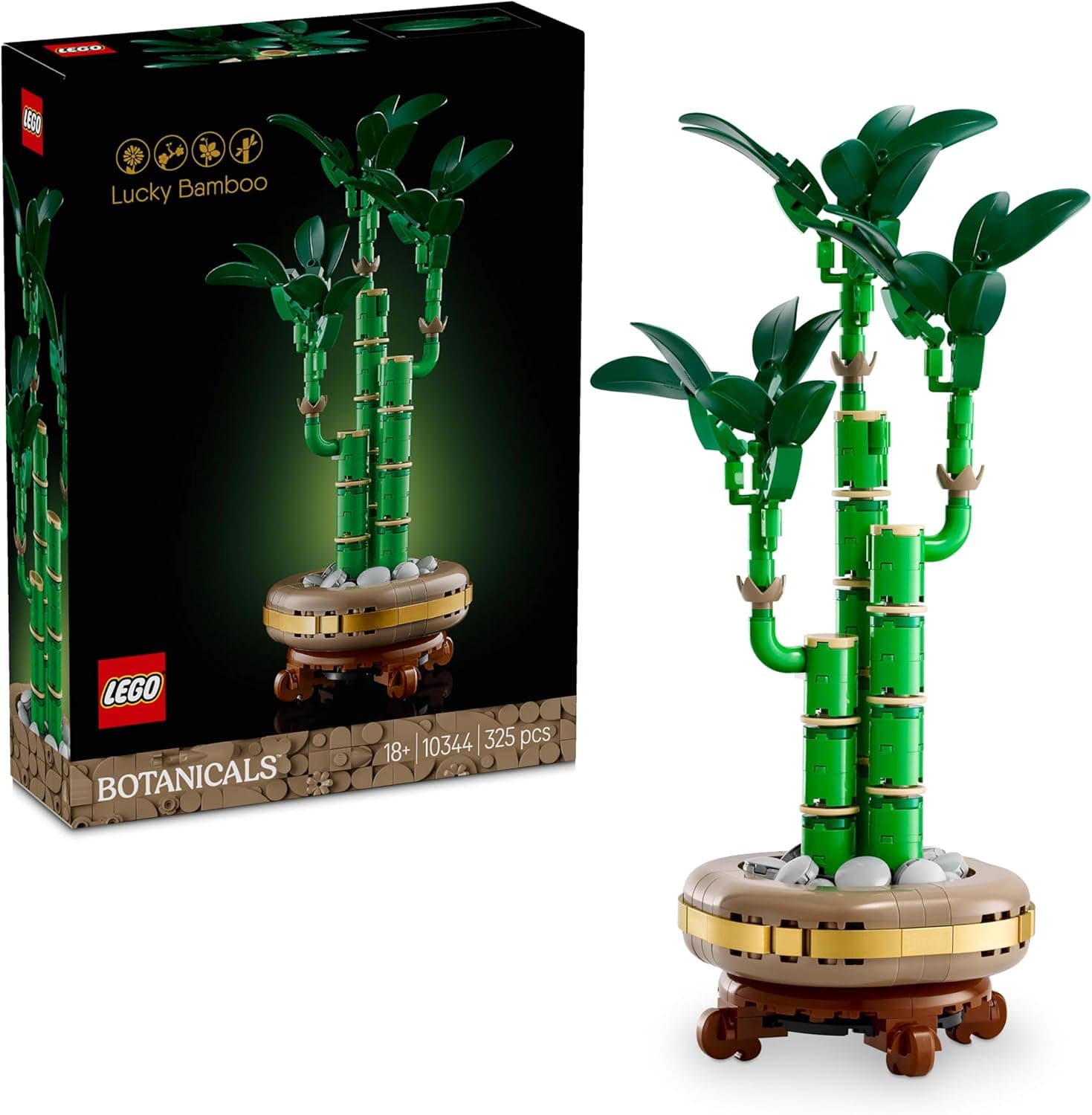 LEGO Bambu botânico da sorte planta artificial de interior, decoração de casa e escritório, casaco para construção para adultos, presente romântico para mulheres, algemas e casal 10344