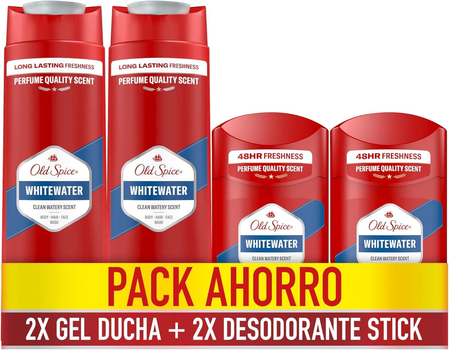 Old Spice Whitewater Desodorante em barra 2 x 50 ml e champô 2 x 400 ml