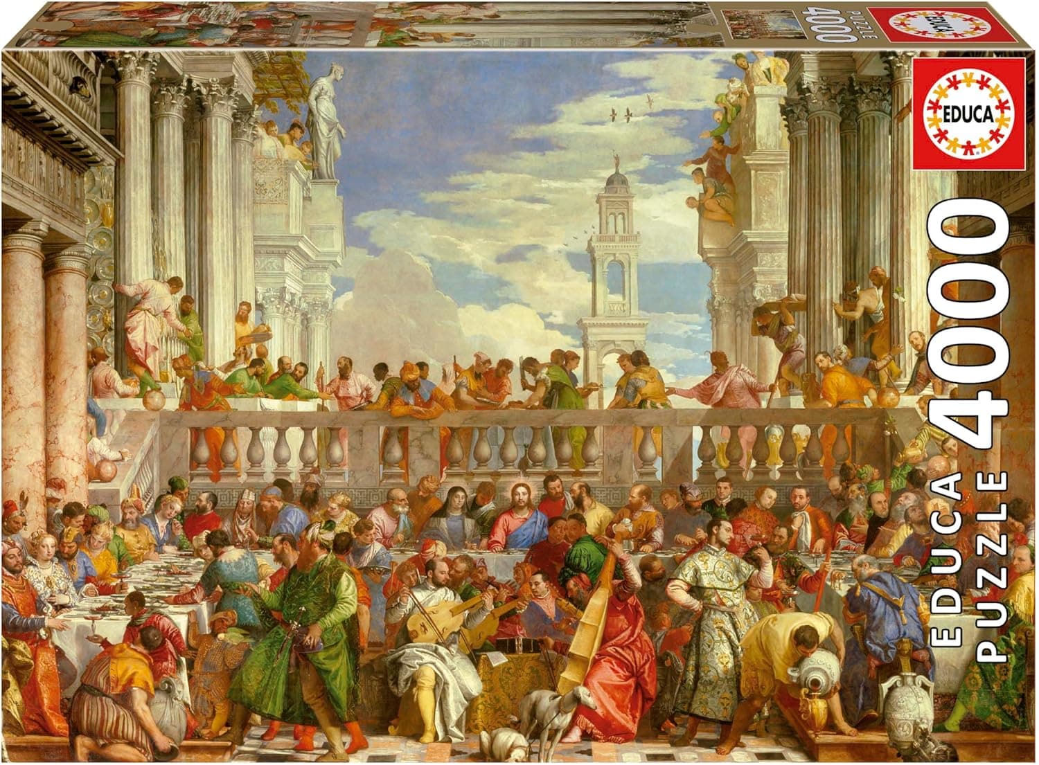 Educa The Weddings of Cana Paolo Veronese | Puzzle de 4000 peças para adultos com imagem clássica e 136 x 96 cm