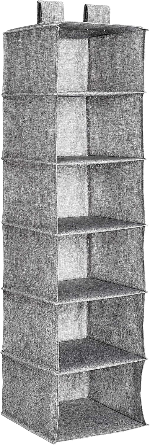 Amazon Basics Prateleira para pendurar no armário, 6 filas, cinzento urze, 12 x 2 x 12 cm