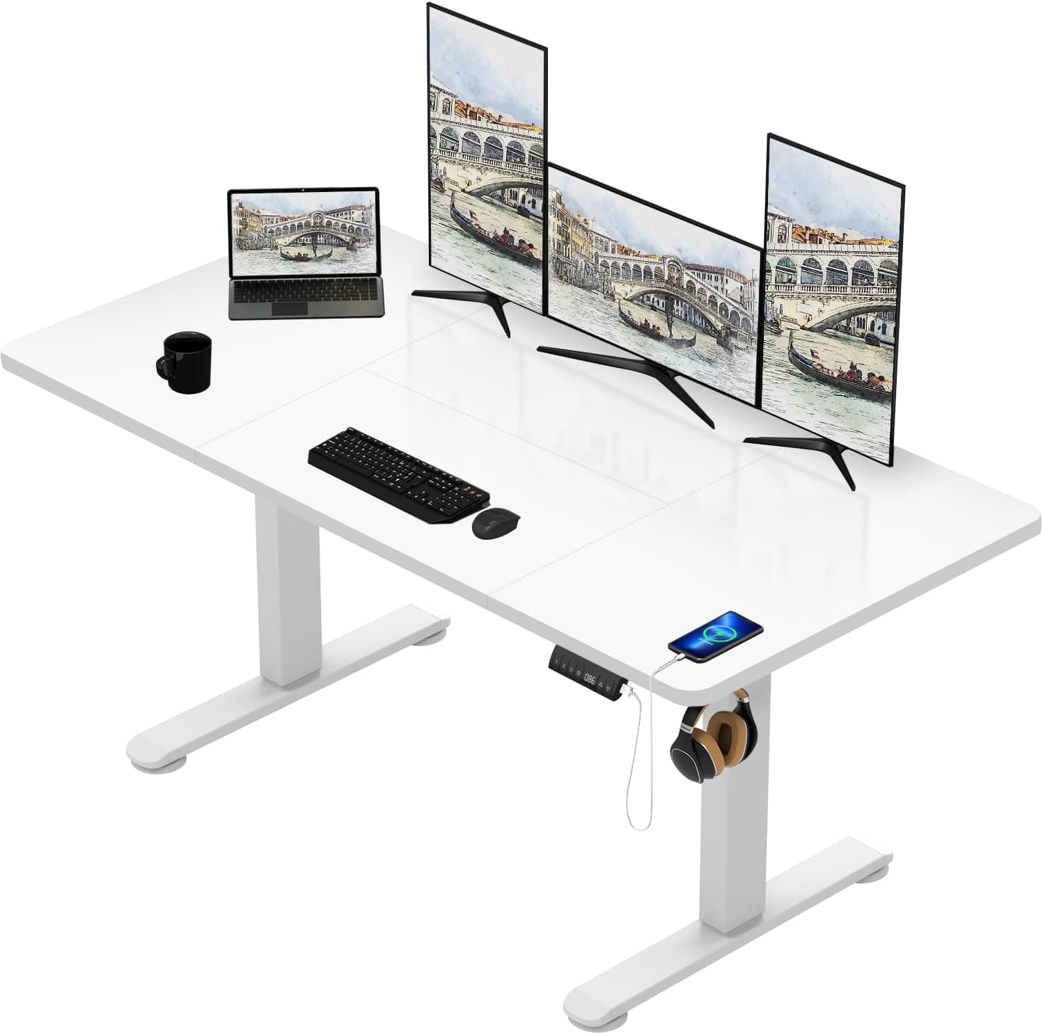 TRIUMPHKEY Mesa regulável em altura, 200 x 80 cm, memória de 3 posições, sistema anticolisão
