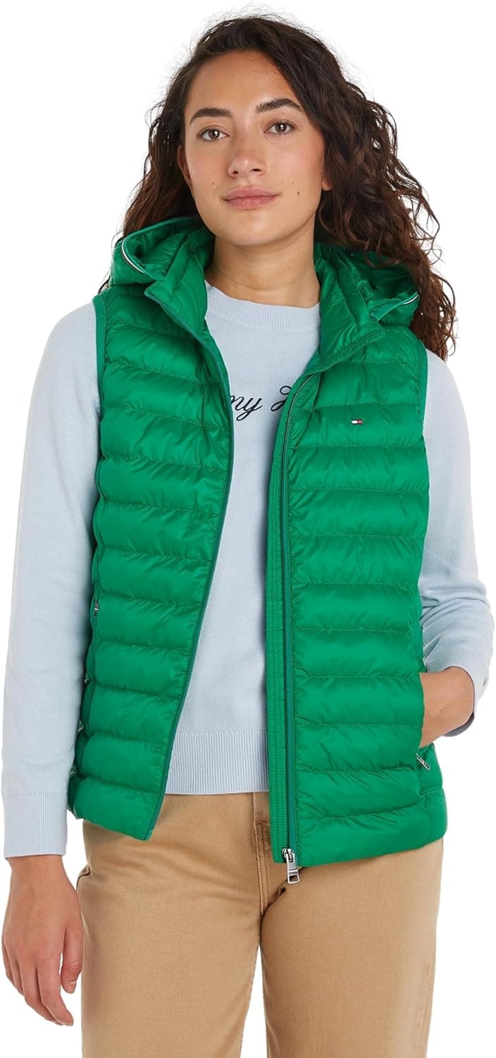 Tommy Hilfiger Mulher colete Padded Global Stripe colete acolchoado