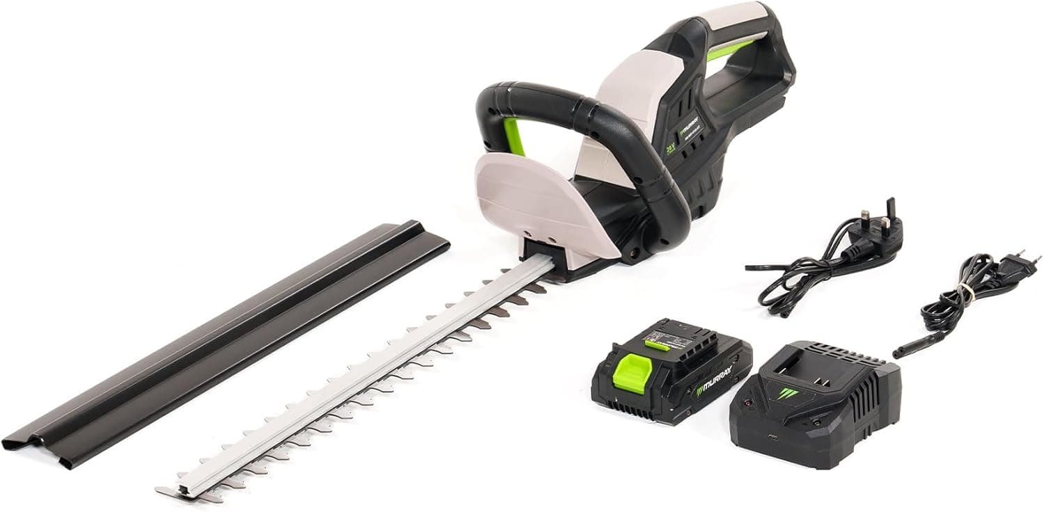 Murray MU-BAT-HT45-KIT | Cortador de sebes sem fios 20V com lâmina de aço 45,5 cm e botão de segurança