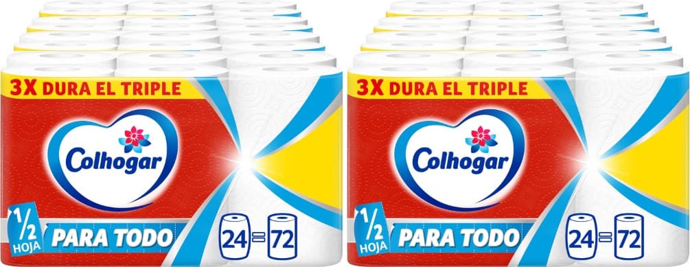 Colhogar - Rolos para cozinha multiusos e absorvente - 48 = 144 rolos
