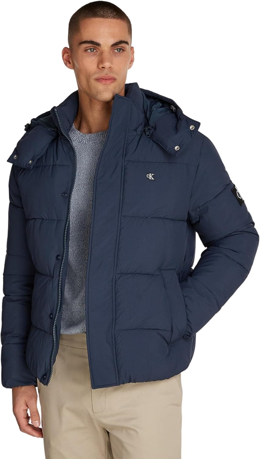 Calvin Klein Casaco acolchoado para homem Essentials com capuz