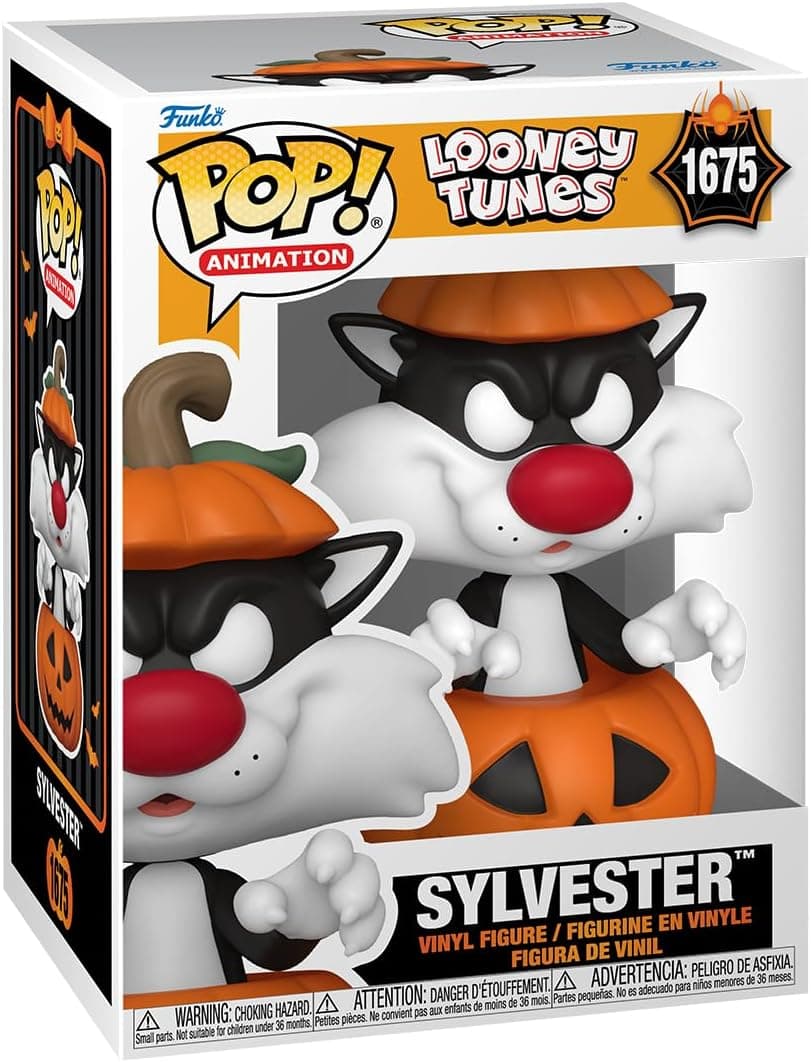 Funko Pop! Animation: LTH Sylvester Cat with Pumpkin​ - Silvestre - Looney Tunes - figura de vinil colecionável