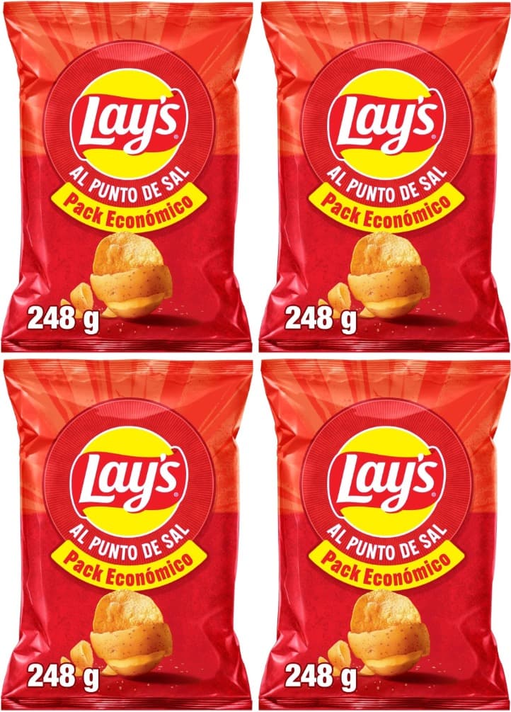 Lay's Al Punto de Sal | Batatas fritas de cultivo sustentável em saco familiar 248 g