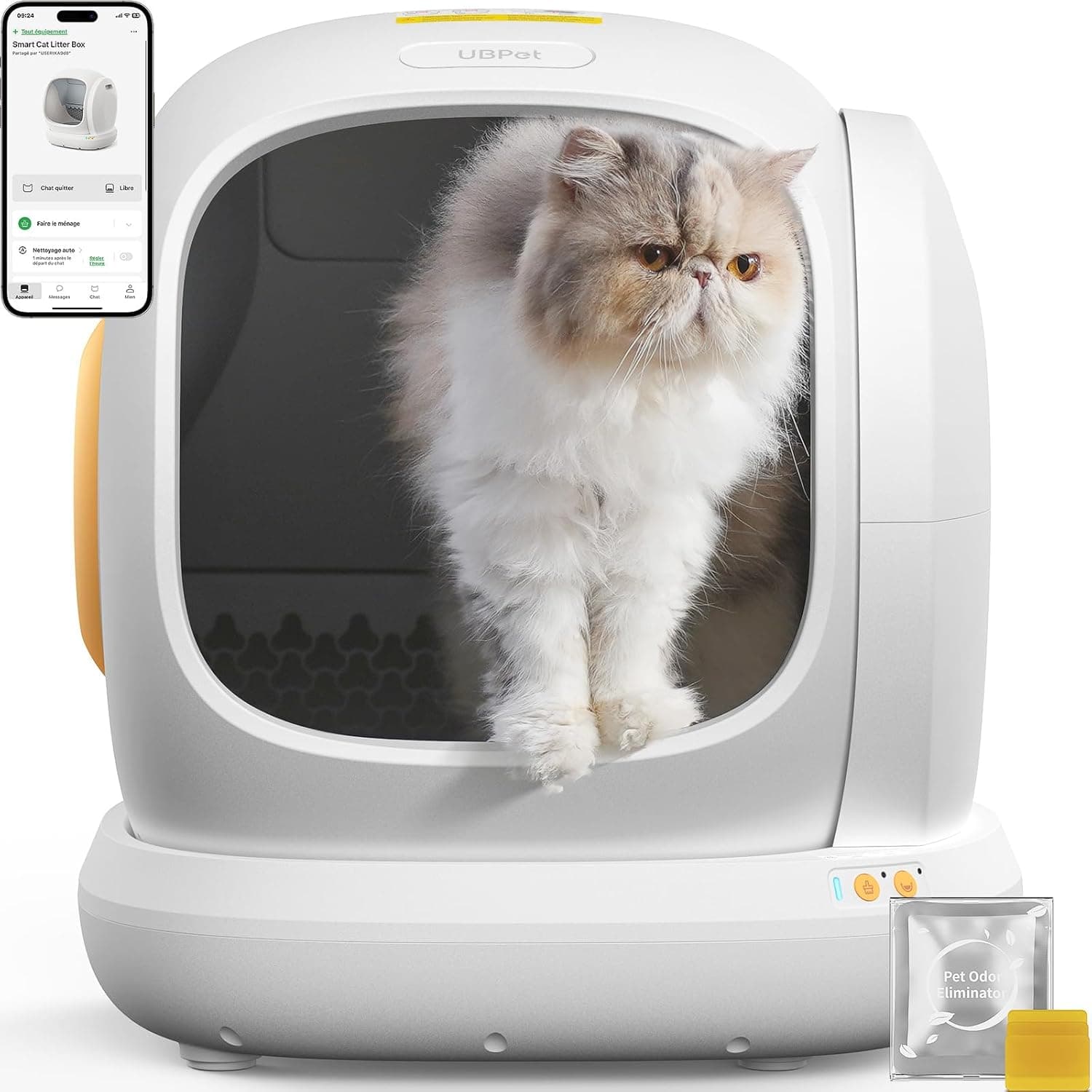 Wolmds C20 - Bandeja automática para gatos (75 l, ideal para vários gatos, anti-fugas, antiodor, segurança reforçada