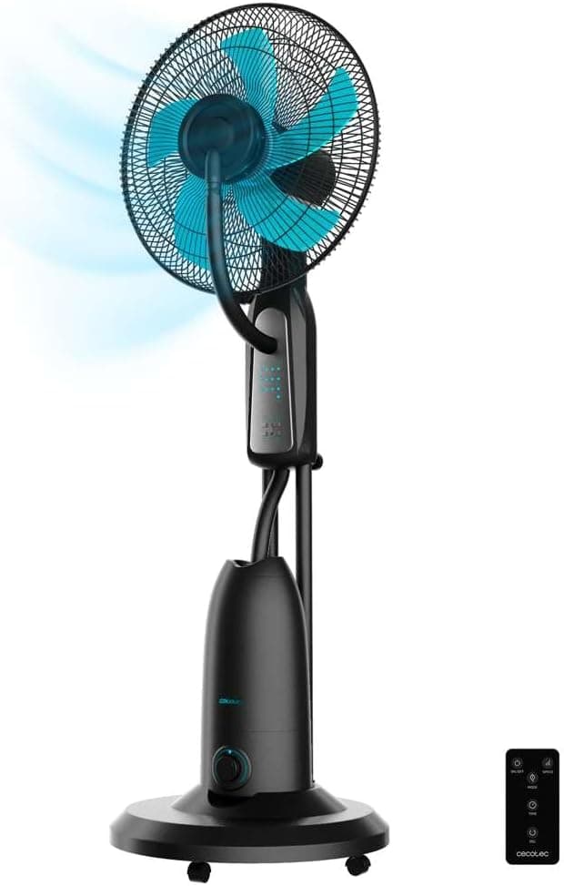 Cecotec Ventoinha de nebulizador de água com controlo remoto EnergySilence 490 Freshessence. 90W, diâmetro de 16", 5 pás, depósito de 2,8 l, temporizador 7,5 h, indicador LED e oscilação