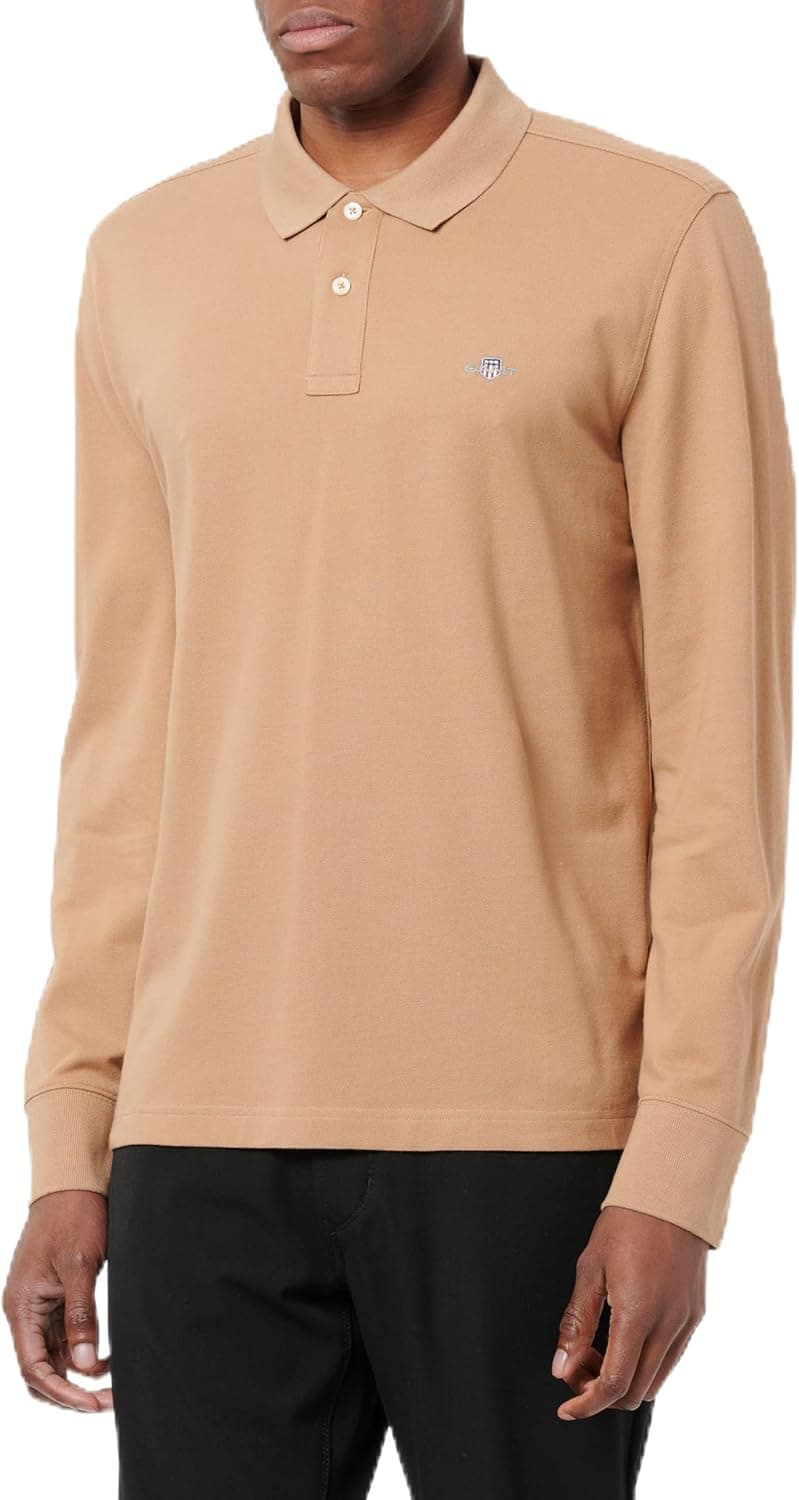 GANT Reg Shield LS Pique Rugger camisa polo para homem