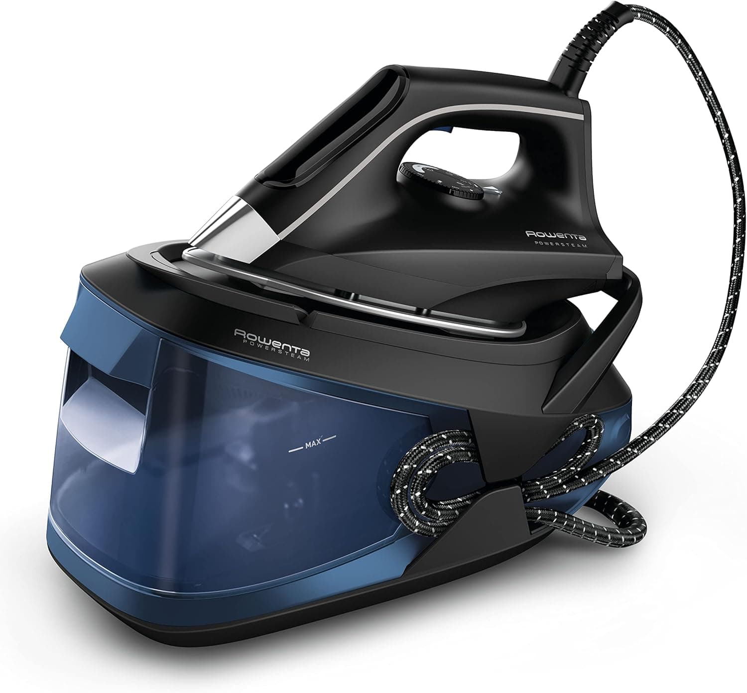 Rowenta Powersteam Centro de passar a ferro de alta pressão, 6,2 bares, golpe a vapor de 340 g/min, sola contínua de 120 g/min, com depósito de 1,7 l e modo ecológico, para todos os tecidos