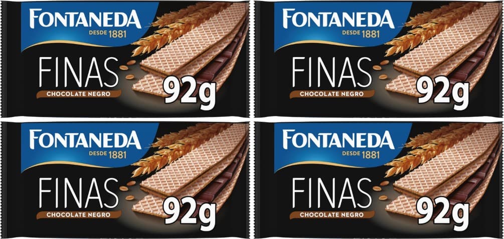 Fontaneda Fine Wafers | Bolachas recheadas com chocolate negro crocantes e cremosas, 9 unidades