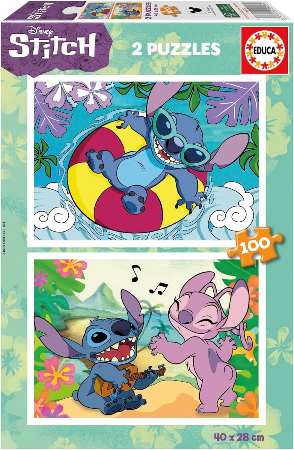 Educa Disney Stitch | Conjunto de 2 puzzles de 100 peças para crianças