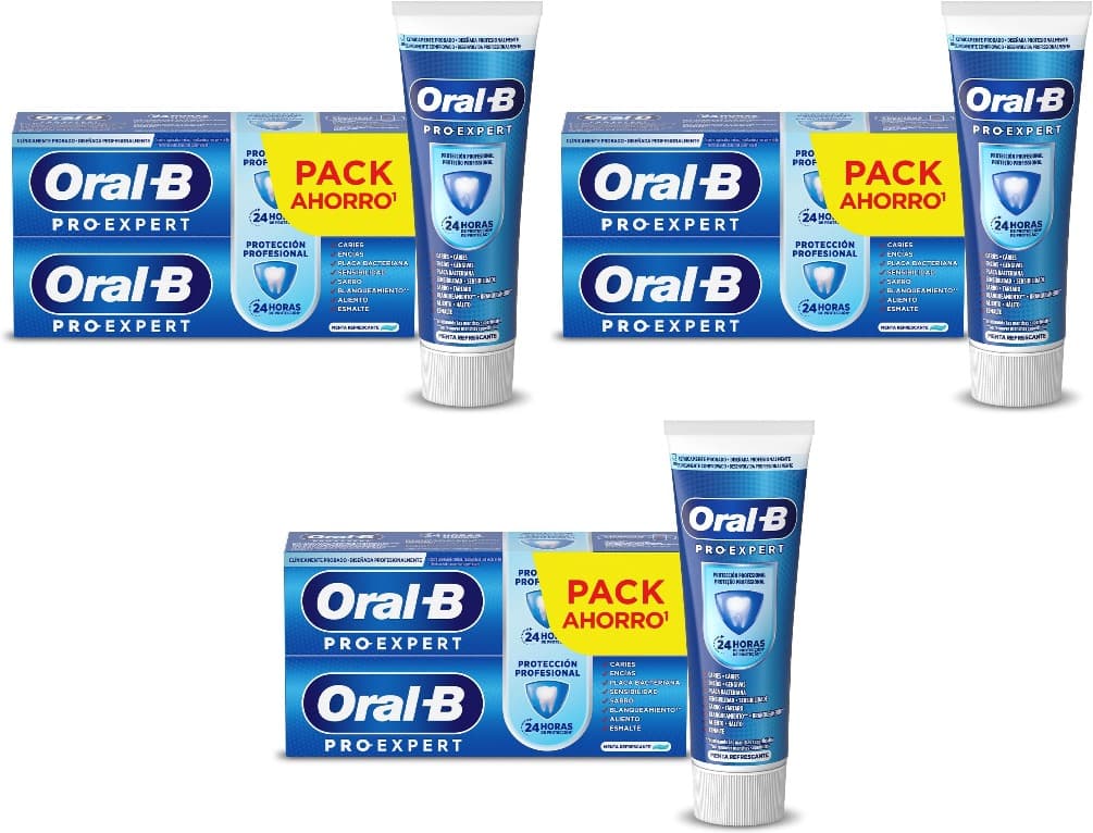Oral-B Pro-Expert Proteção profissional pasta dentífrica, pack poupança 2 x 75 ml x 3 = 6