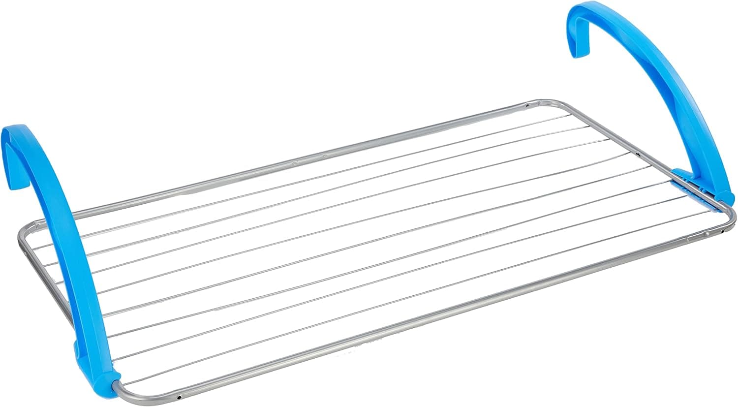 Casabriko 44910 - Estendal de varanda de aço e resina, branco, azul, 105 x 55 x 4,5 cm