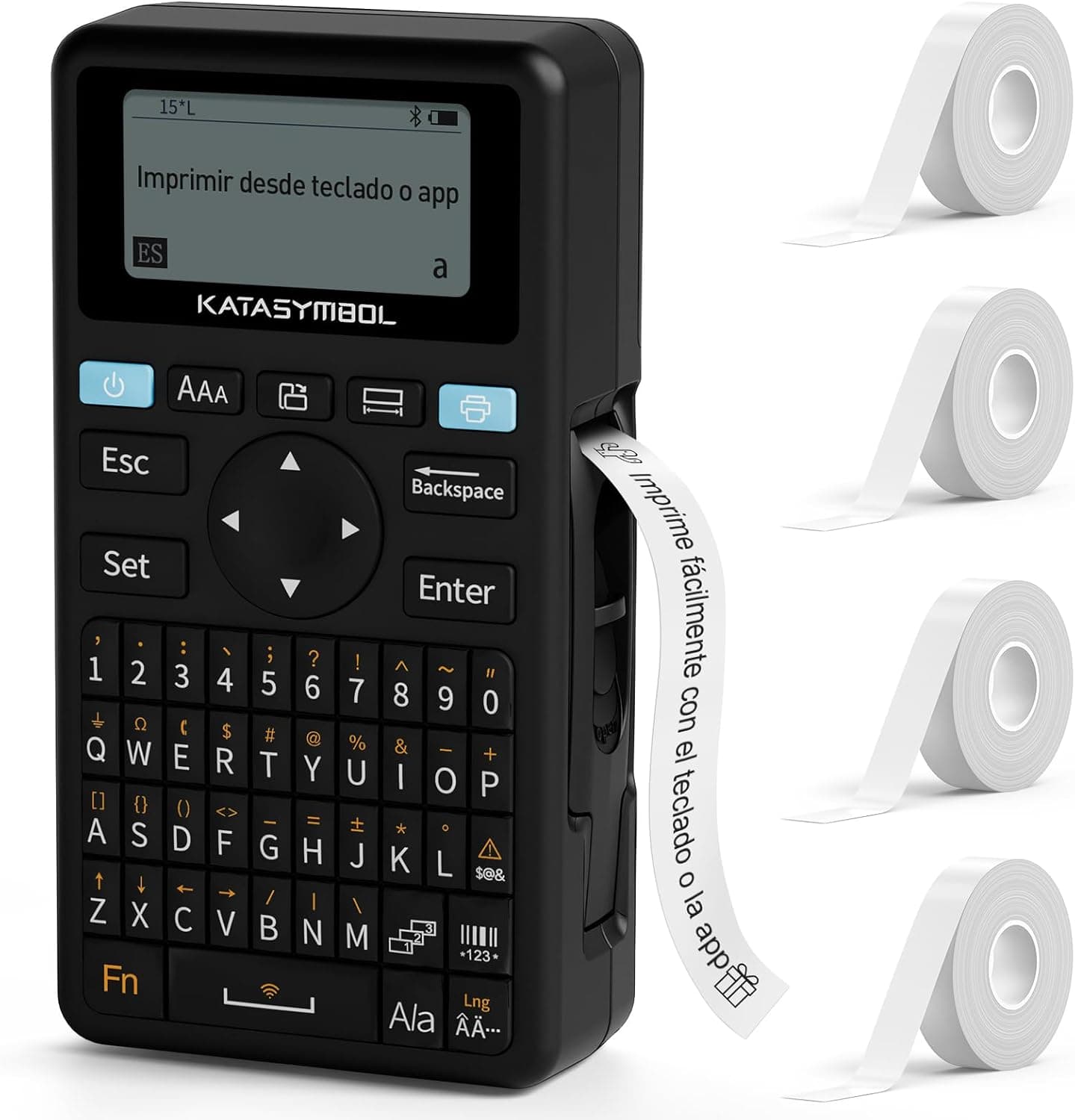 SUPVAN E11 | Etiquetadora portátil Bluetooth recarregável com 4 rolos de etiquetas adesivas compatível com app e teclado