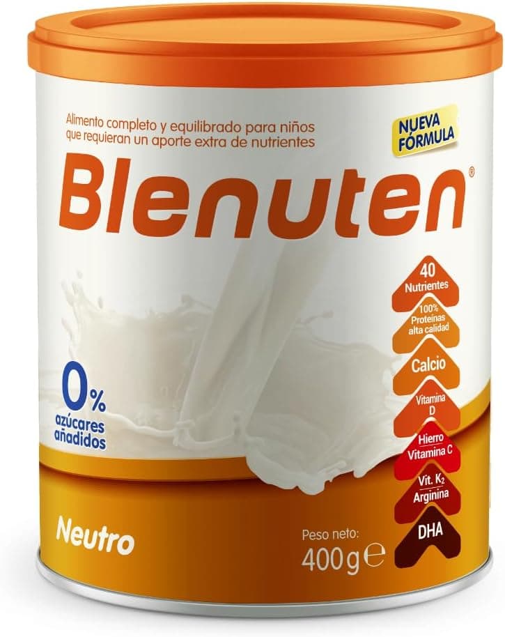 Blenuten Neutro 0% açúcar | 400 g | Suplemento alimentar para crianças com vitaminas e minerais