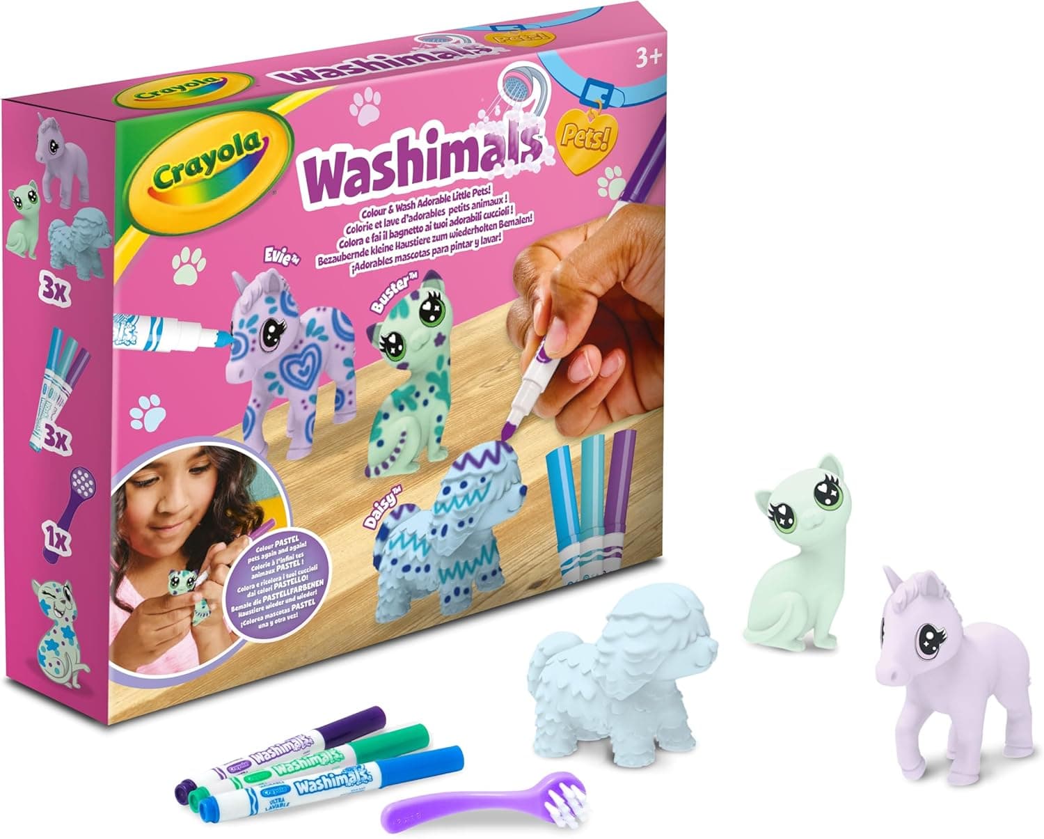 CRAYOLA -3ct Animal Washimals bolo Pets 3ct, multicolorido (74-7511)